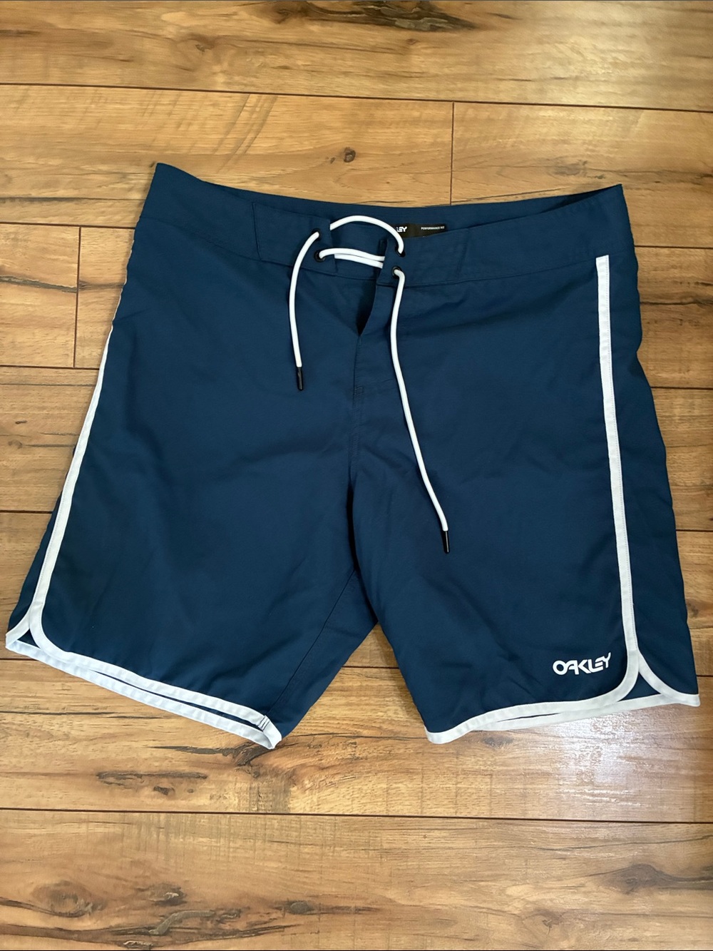 Oakley Dark Blue Swim Shorts with White Trim